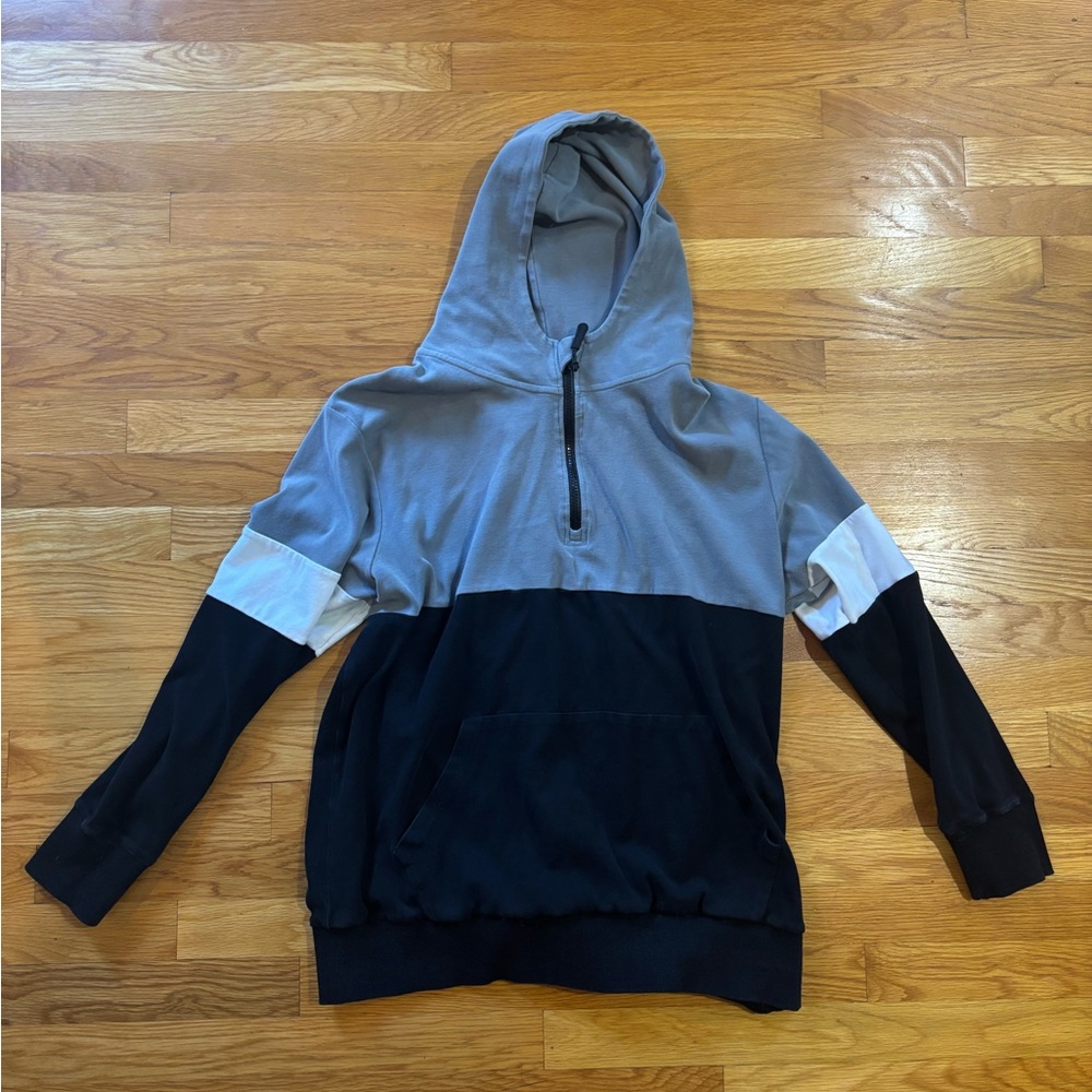 Little Bipsy Color block Gray Zip-Up Hoodie - XXL